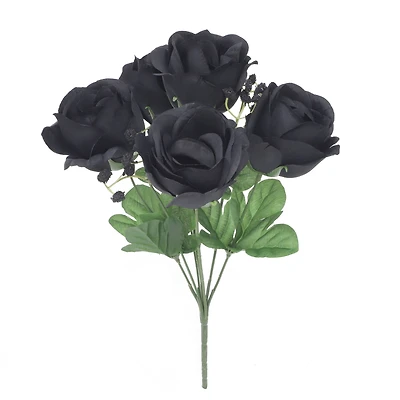 13" Rose & Baby's Breath Bush by Ashland