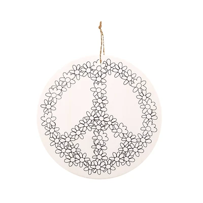 Peace Sign Color-In Wood Ornament by Creatology™