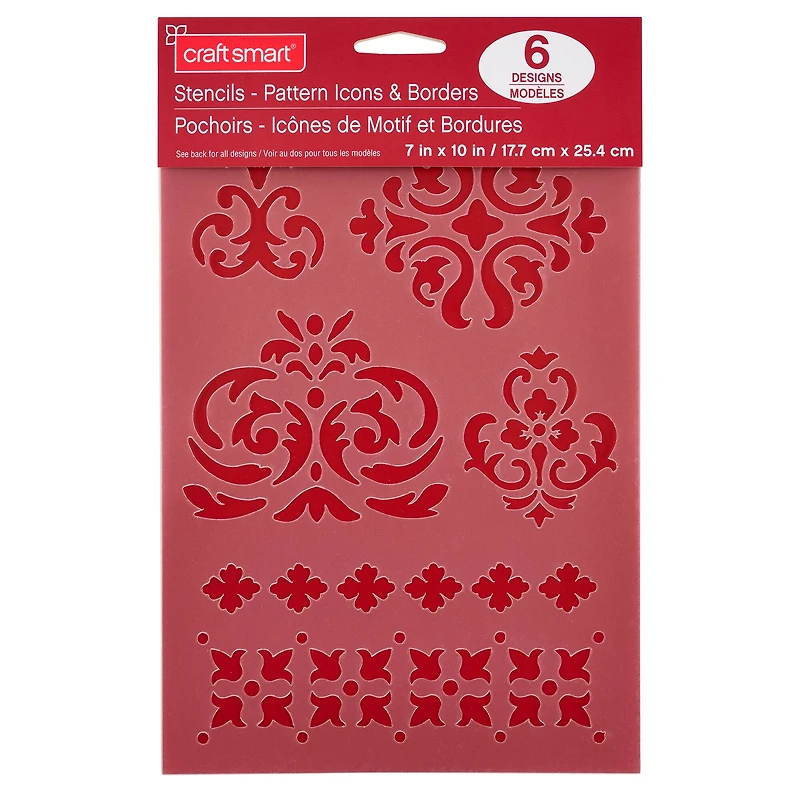 12 Pack: Pattern Icon & Border Stencils, 7" x 10" by Craft Smart®