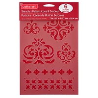 12 Pack: Pattern Icon & Border Stencils, 7" x 10" by Craft Smart®