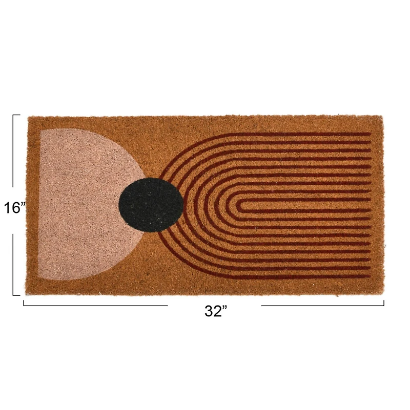 Hello Honey® Abstract Print Coir Doormat