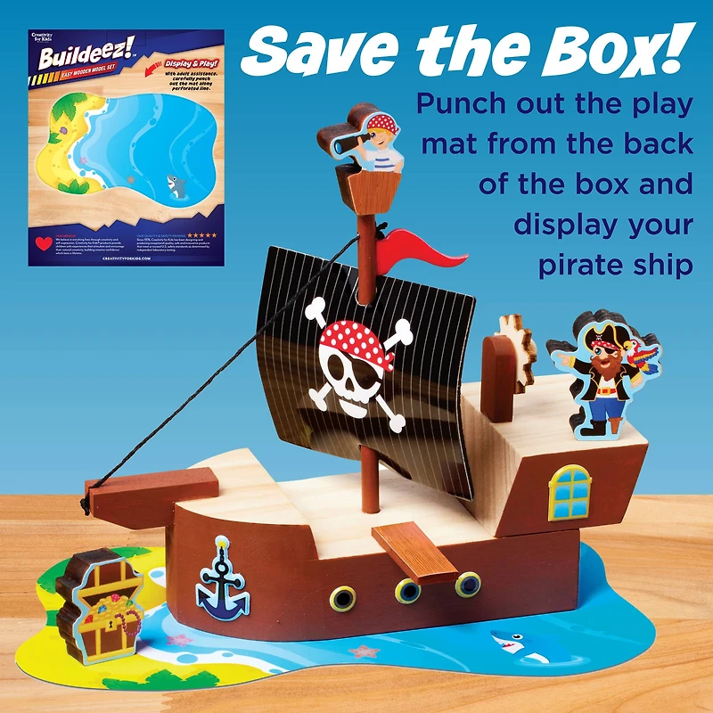 Creativity for Kids® Buildeez!™ The Sea Skull Pirate Ship Wooden Model Set