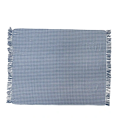 Hello Honey® Gingham Woven Recycled Cotton Blend Throw Blanket with Fringe