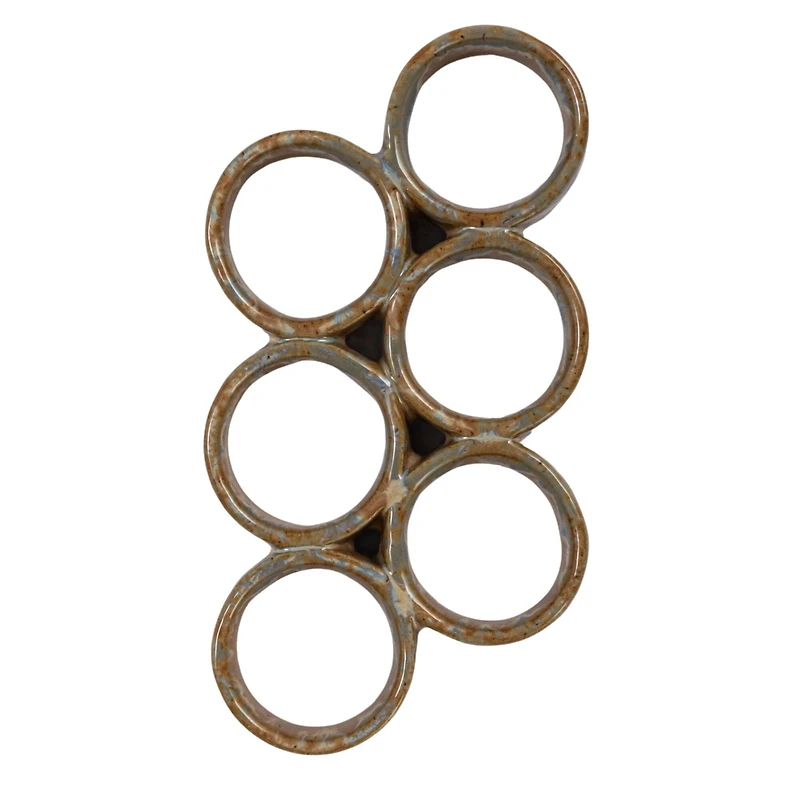 Hello Honey® Brown & Blue Reactive Glaze Stoneware Egg Holder