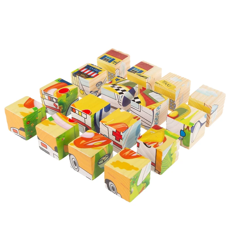 Toy Time Vehicles 6-in-1 Block Puzzle Set