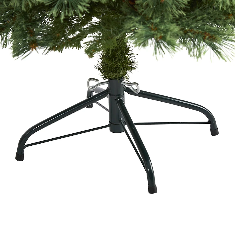 4ft. Pre-Lit White Mountain Pine & Pinecones Artificial Christmas Tree with Clear LED Lights