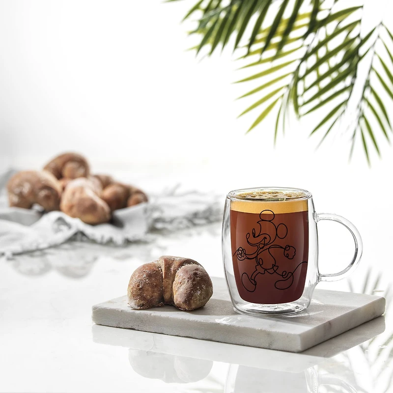 JoyJolt® Disney® 5.4oz. Mickey & Pluto Aroma Glass Mugs, 2ct.