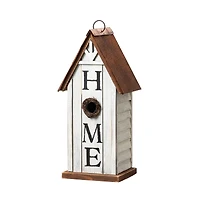 Glitzhome® 14.75" Distressed Wood HOME Birdhouse