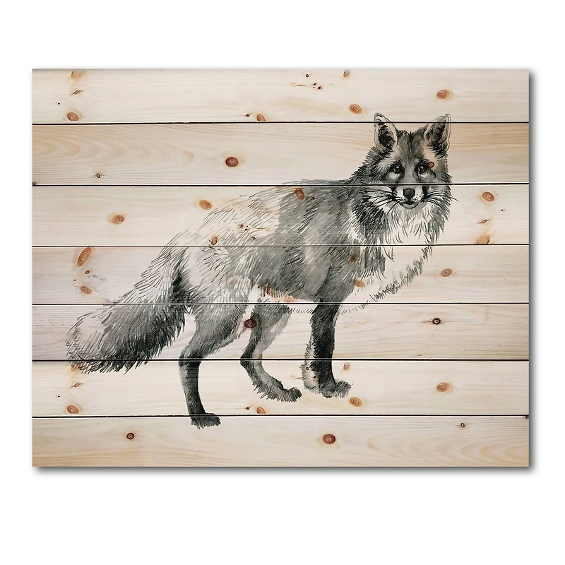 Designart - Monochrome Portrait Fox