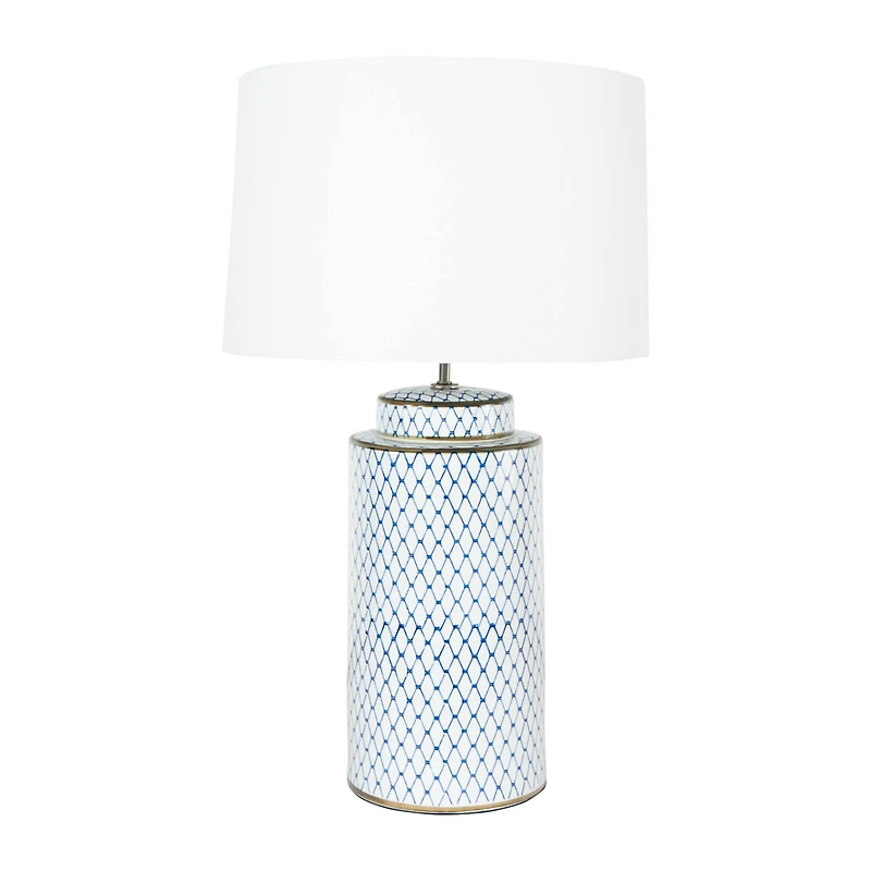 Hello Honey® 28" Indigo & White Ceramic Table Lamp