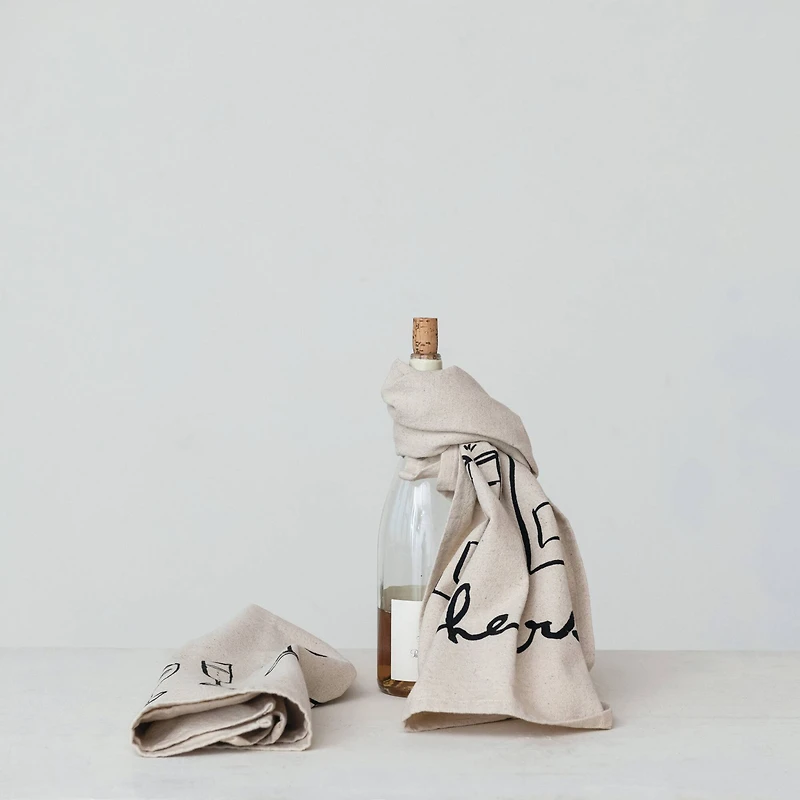 Hello Honey® Spirited Mix Cotton & Linen Cocktail Tea Towels Set