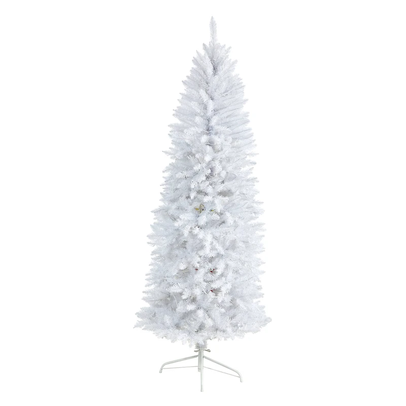 6ft. Pre-Lit White Artificial Christmas Tree, Warm White LED Lights
