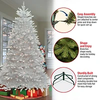 9ft. Pre-Lit Dunhill® White Fir Artificial Christmas Tree, Clear Lights