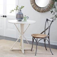 31" White Wood Farmhouse Accent Table