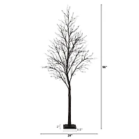 8ft. Pre-Lit Halloween Deluxe Black Twig Artificial Tree with 216 Orange & Purple LED Lights