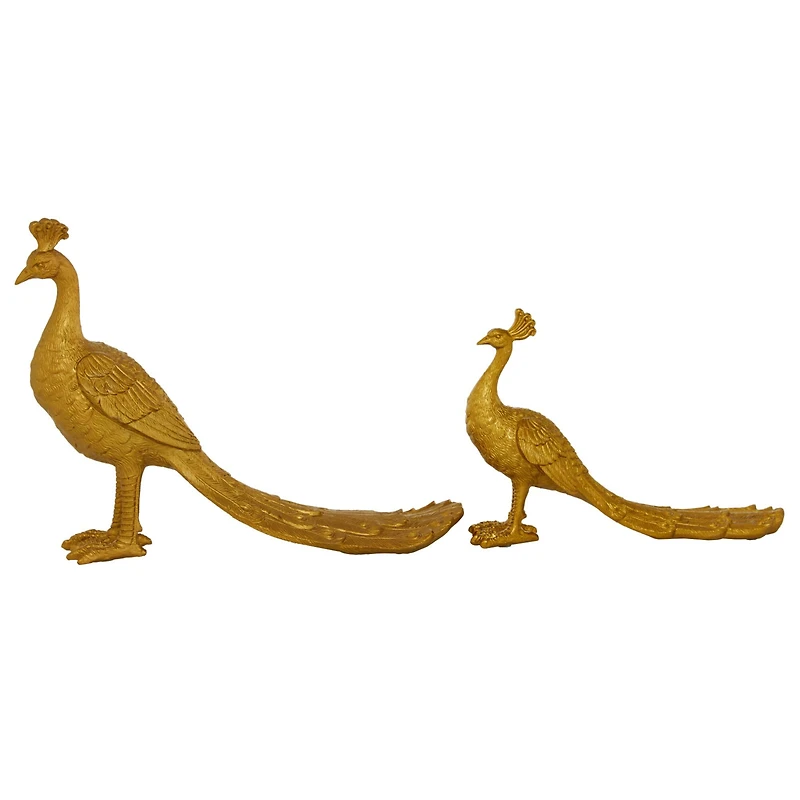 Gold Peacock Sculpture Set