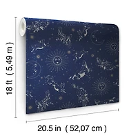 RoomMates Zodiac Dreams Navy Peel & Stick Wallpaper