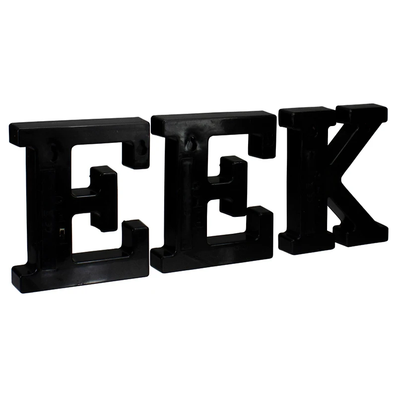 6.5" Lighted Black & Purple EEK Halloween Marquee Sign