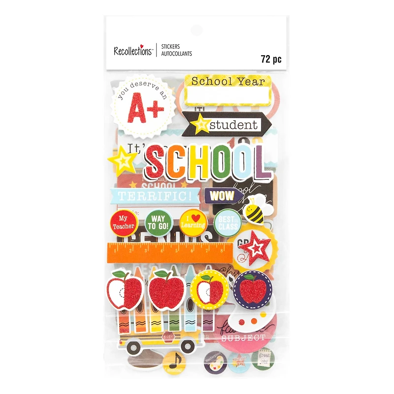 12 Pack: School Flipbook Chipboard Dimensional Stickers by Recollections™