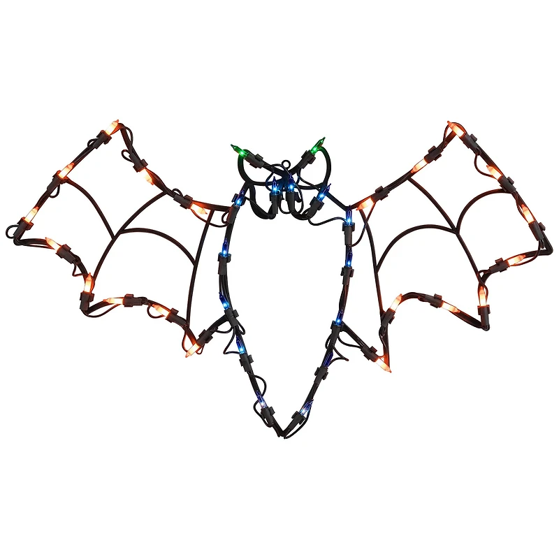 15" Lighted Bat Halloween Window Silhouette Decoration