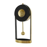 15" Gold Aluminum Tall Clock with Swinging Ball Pendulum