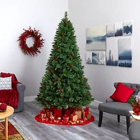 8ft. Pre-Lit Aberdeen Spruce Artificial Christmas Tree, Clear LED Lights