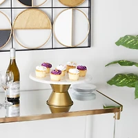 White Glam Cake Stand, 14" x 14" x 6"