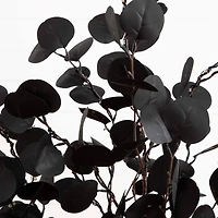 4ft. Pre-Lit Artificial Halloween Black Eucalyptus Tree with 160 Orange & Purple LED Lights