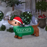 4ft. Airblown® Inflatable Christmas Dachshund with Green Sweater