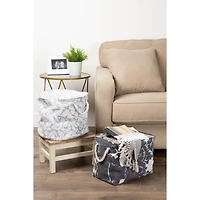 DII® Medium Rectangle Marble Black Polyester Bin