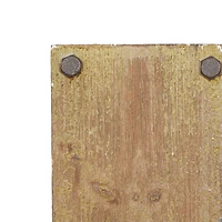 Set of 2 Brown Wood Rustic Wall Sconce, 6" x 19"