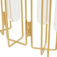 Gold Metal Contemporary Vase, 12" x 10" x 3"