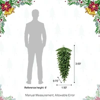 Glitzhome® 36" Pre-Lit Greenery Christmas Teardrop with LED Lights & Timer