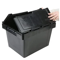 Mind Reader Black Heavy Duty Plastic Crate Storage Bin
