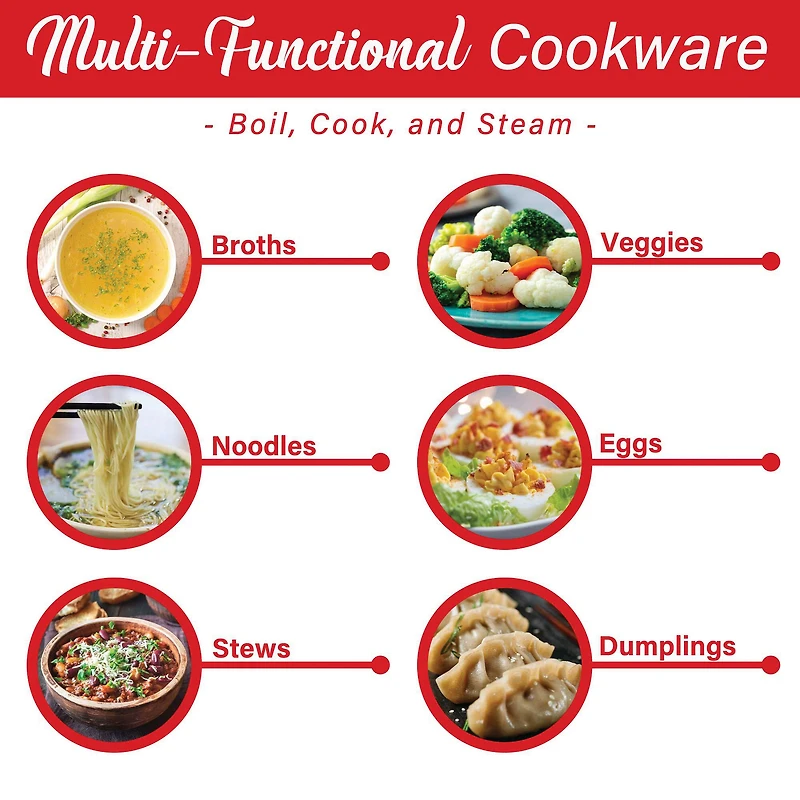 Brentwood White 1.1qt. 400 Watt Stainless Steel Electric Hot Pot Cooker & Food Steamer