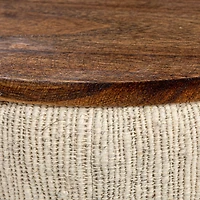 Hello Honey® 22" Woven Cotton & Wool Blend Table to Stool with Oak Wood Legs