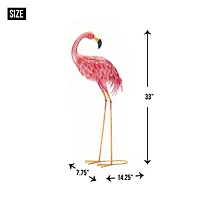 33" Bright Standing Flamingo Looking Back