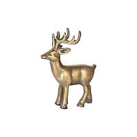 Hello Honey® 6.75" Antique Gold Finish Cast Aluminum Reindeer