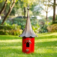 Glitzhome® 32" Red Pagoda Metal Birdhouse