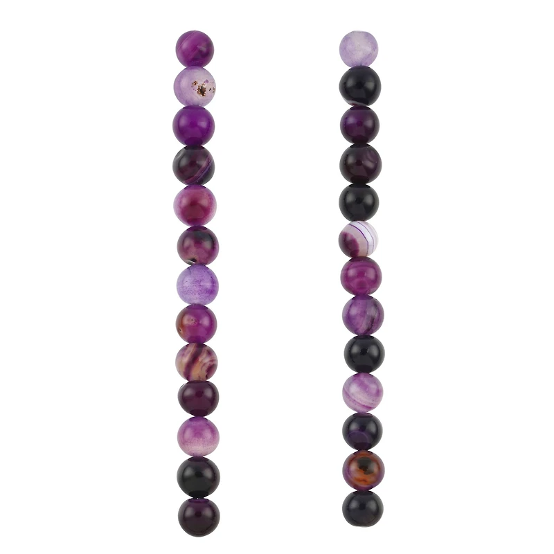 Purple Agate Round Beads by Bead Landing