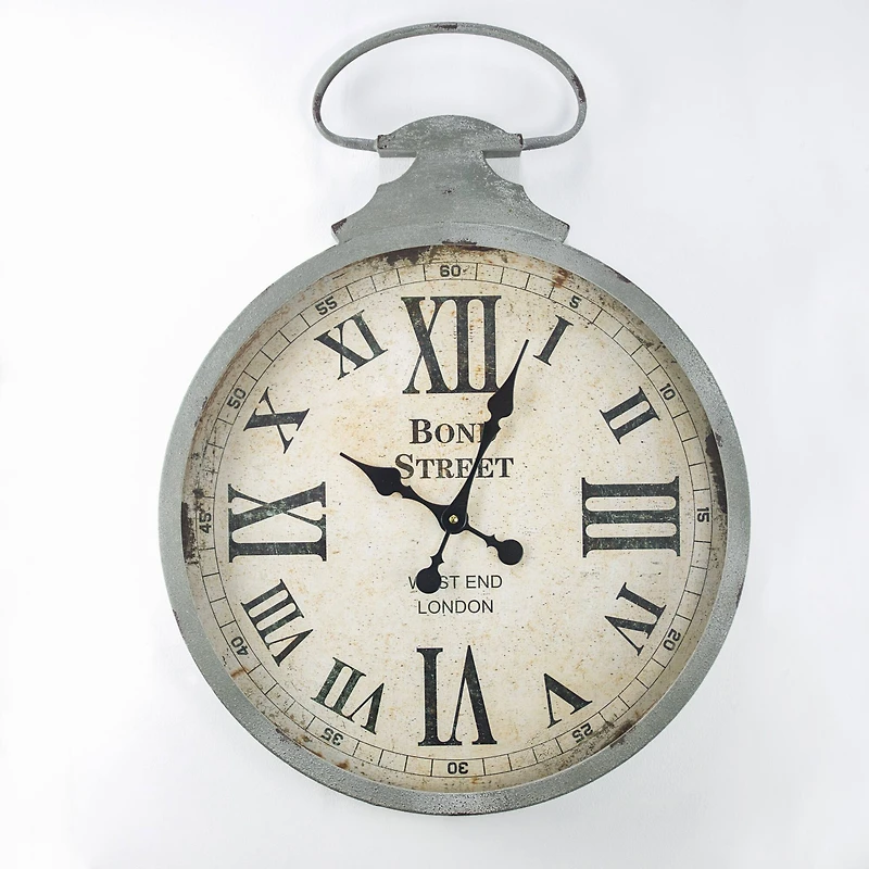 Bond Street West End Antique Pocket Watch Wall Clock 28"