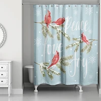 Peace Love Joy Cardinals Shower Curtain