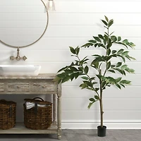 5ft. Potted Artificial Green Nandina Tree