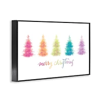Stupell Industries Rainbow Christmas Trees Framed Giclee Wall Art