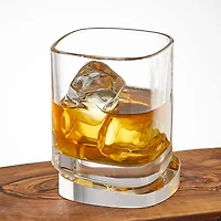 JoyJolt® 9.6oz. Aqua Vitae Square Off Base Whiskey Glasses, 2ct.