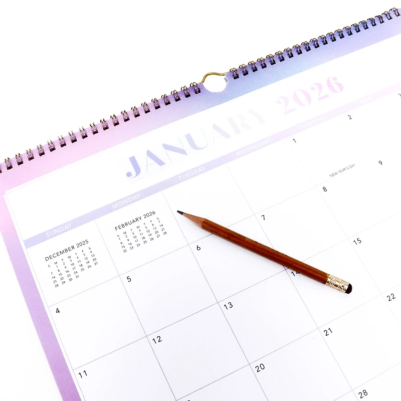 15" x 12" Ombre 2026 Wall Calendar by Recollections