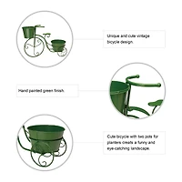 Glitzhome® 21.5'' Green Metal Bicycle Plant Stand