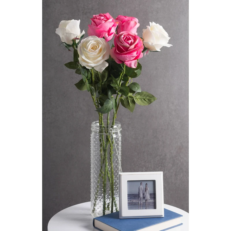 DII® Pink Flower Open Rose Set, 6ct.