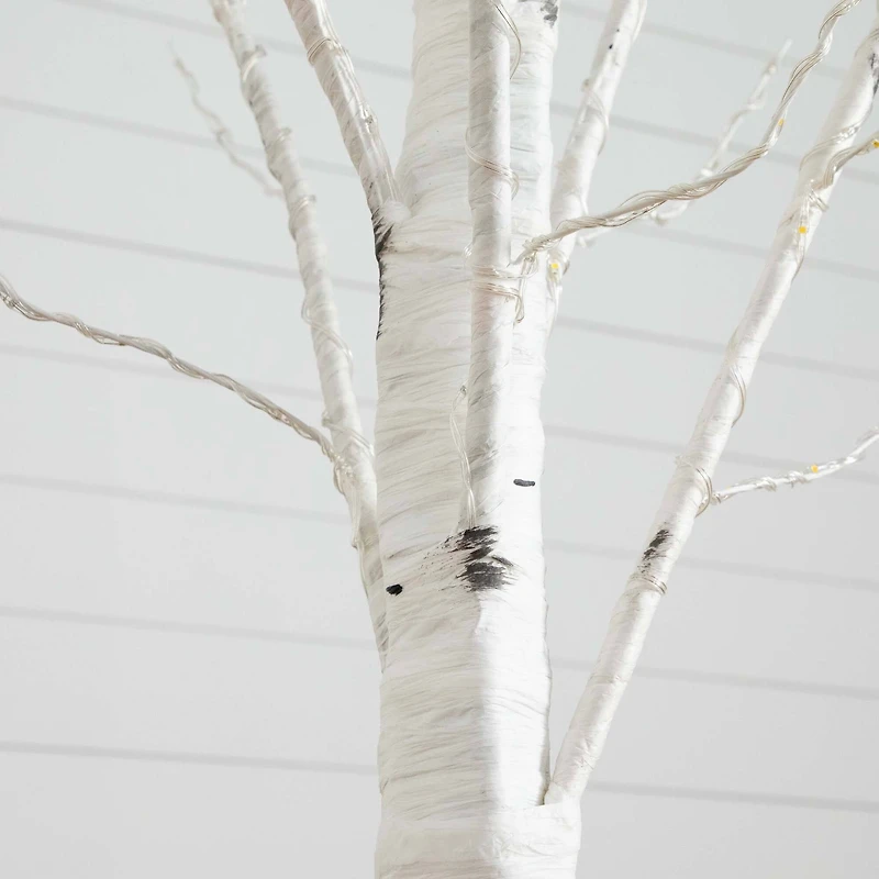 3ft. Pre-Lit White Birch Artificial Tree, Warm White LED Lights