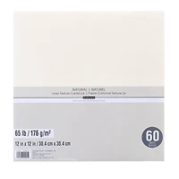9 Packs: 60 ct. (540 total) Natural 12" x 12" Linen Texture Cardstock by Recollections™